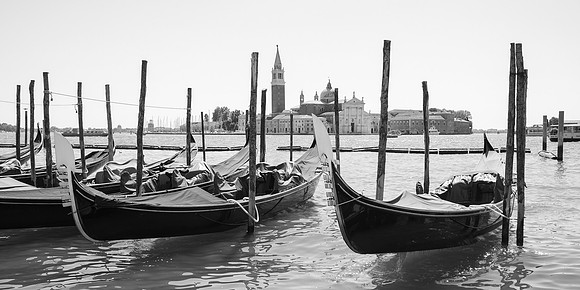 Gondolas with San Giorgio Maggiore | Venice, Italy